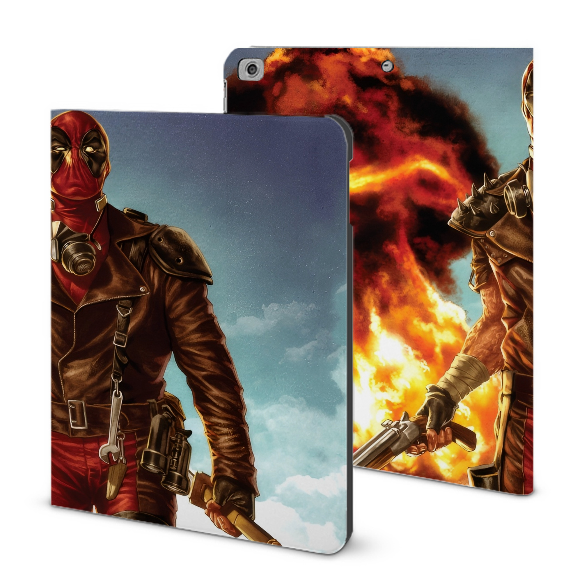 （画像用） Deadpool デッドプール IPad ケース ブック型 PUレザー TPU 耐衝撃 軽量 薄型 ペン収納なし 全面保護 IPad 各モデル対応